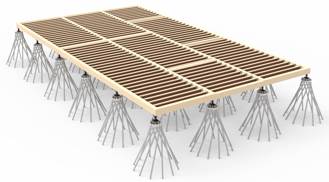 Rapidroot raised floor foundations